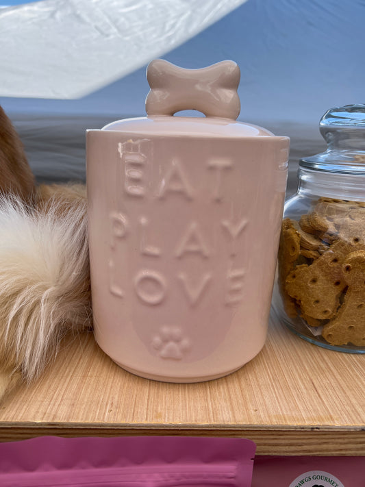 Treat Jar Pink Bone